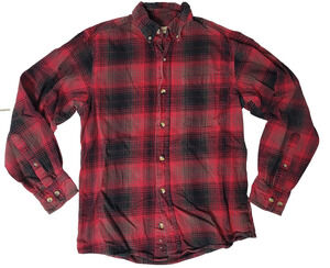 Hobbs Creek Mens S Red Black Plaid Flannel Shirt 100% Cotton Button Down